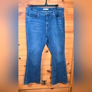 Levis Signature Gold Womens High Rise Flare 18 Short Blue Jeans Denim Western